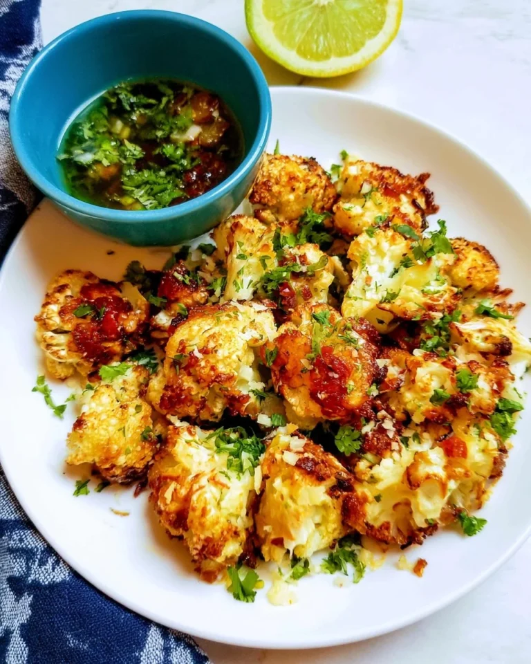 Crispy air fryer cauliflower bites served as a healthy appetizer