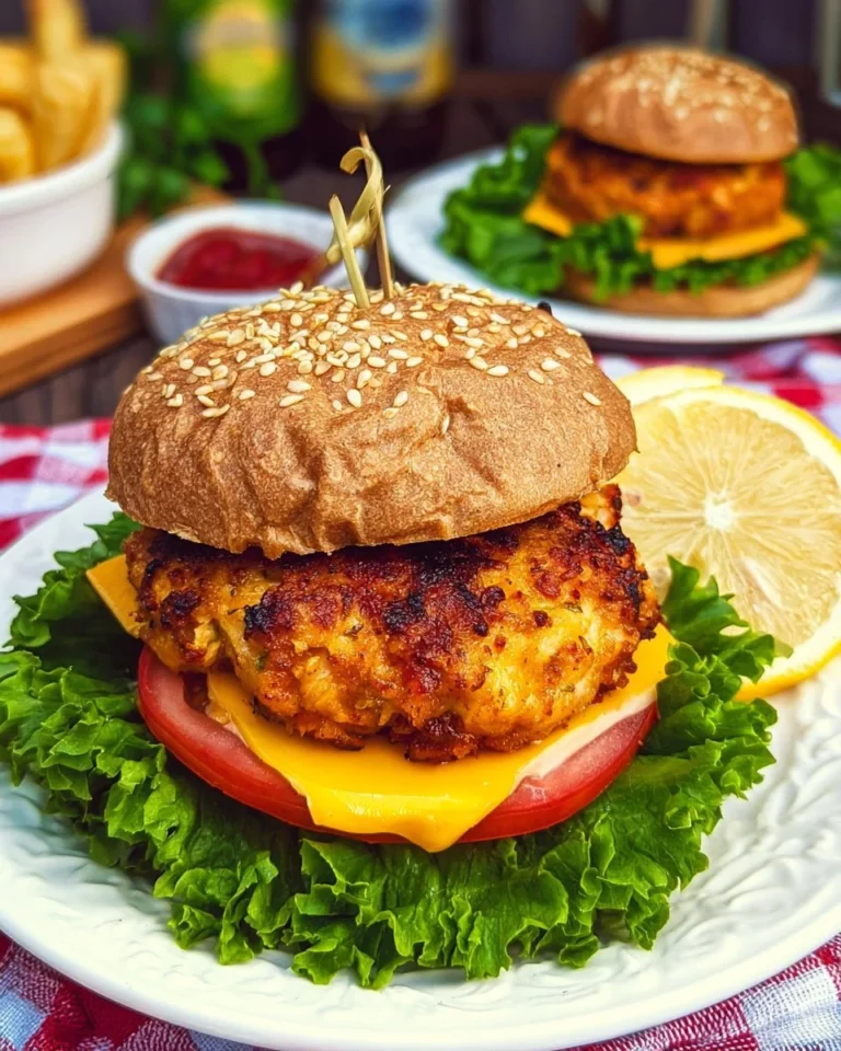 Juicy air fryer chicken burgers ready to be served on a plate