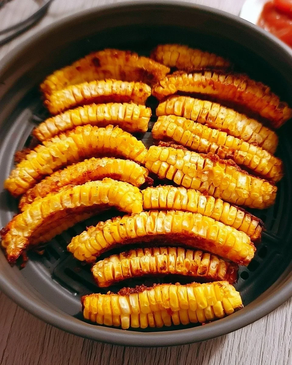 Delicious air fryer corn ribs served as a side dish