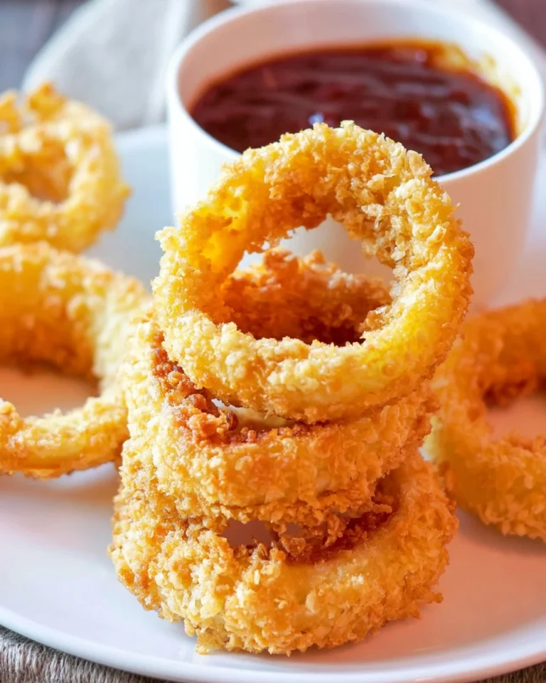 Crispy air fryer onion rings ready in 15 minutes