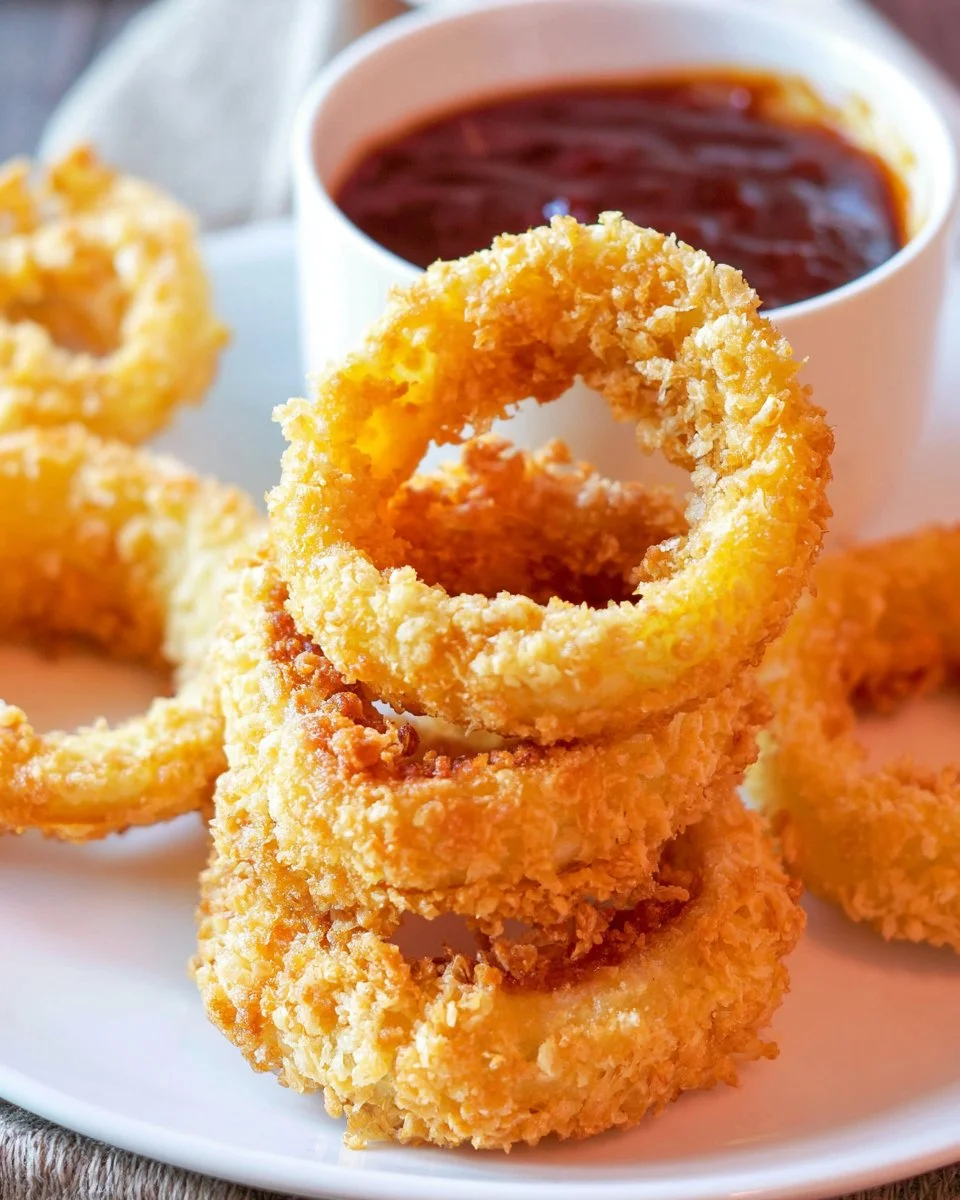 Crispy air fryer onion rings ready in 15 minutes