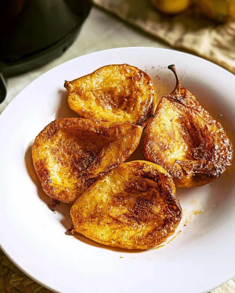 Delicious air fryer pears served as a healthy dessert option