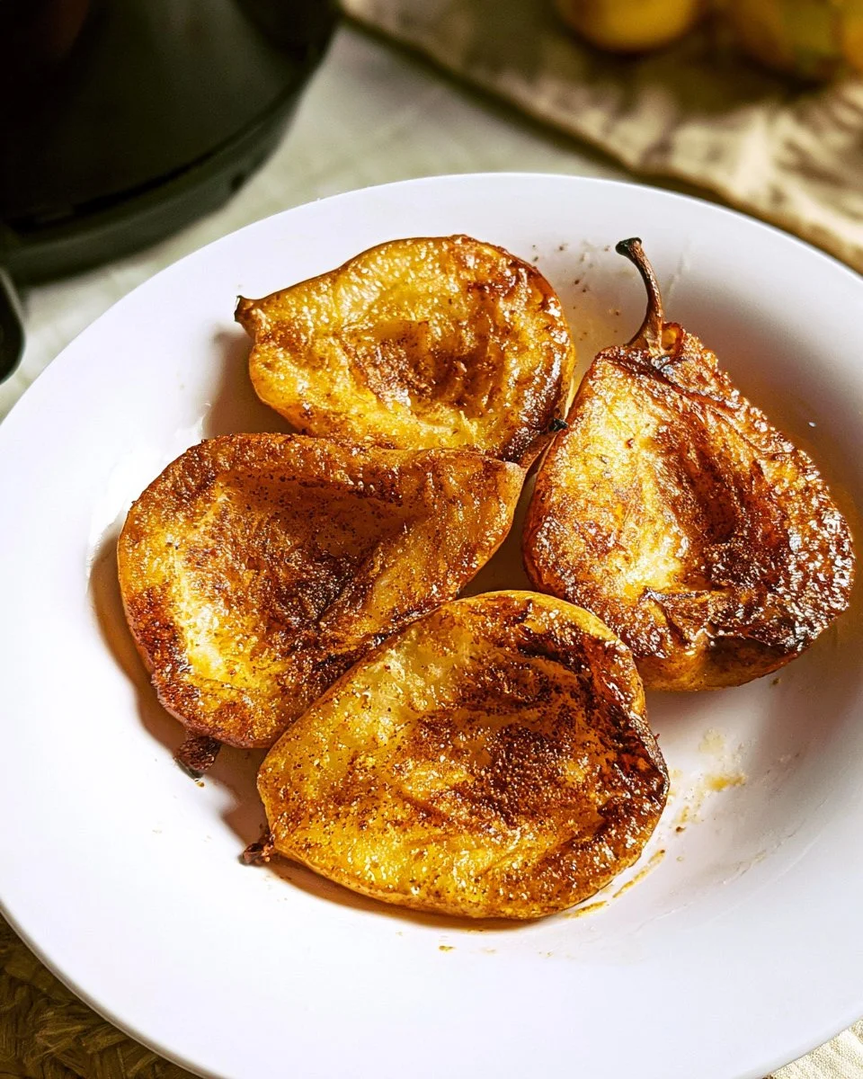 Delicious air fryer pears served as a healthy dessert option