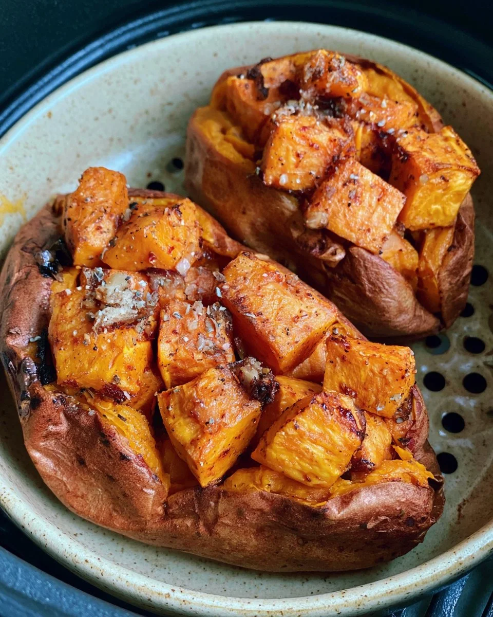 Air Fryer Roasted Sweet Potato dish served on a plate