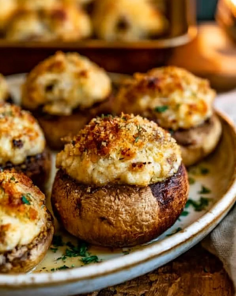 Air Fryer Stuffed Mushrooms
