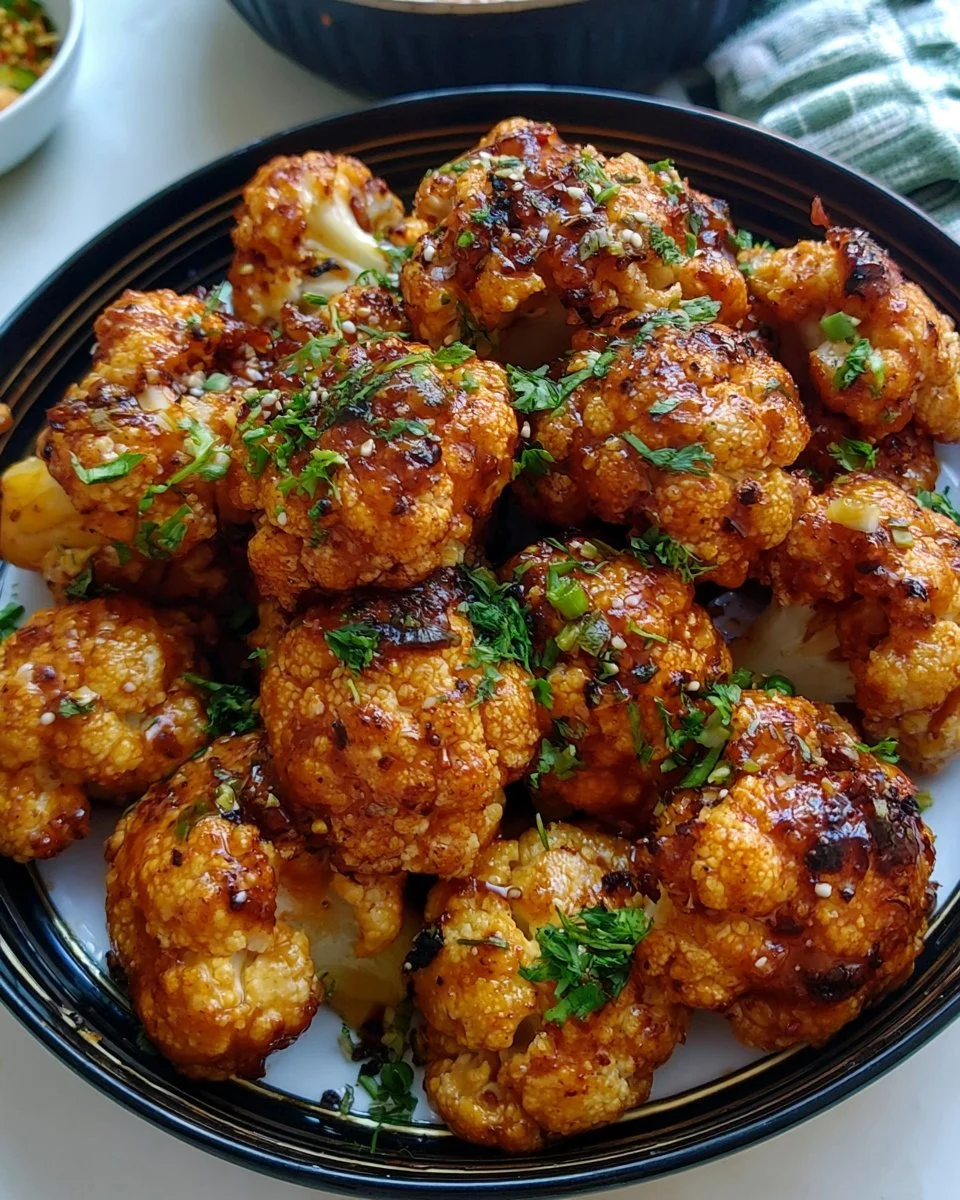 Crispy Bang Bang Cauliflower Wings with spicy sauce for a delicious appetizer