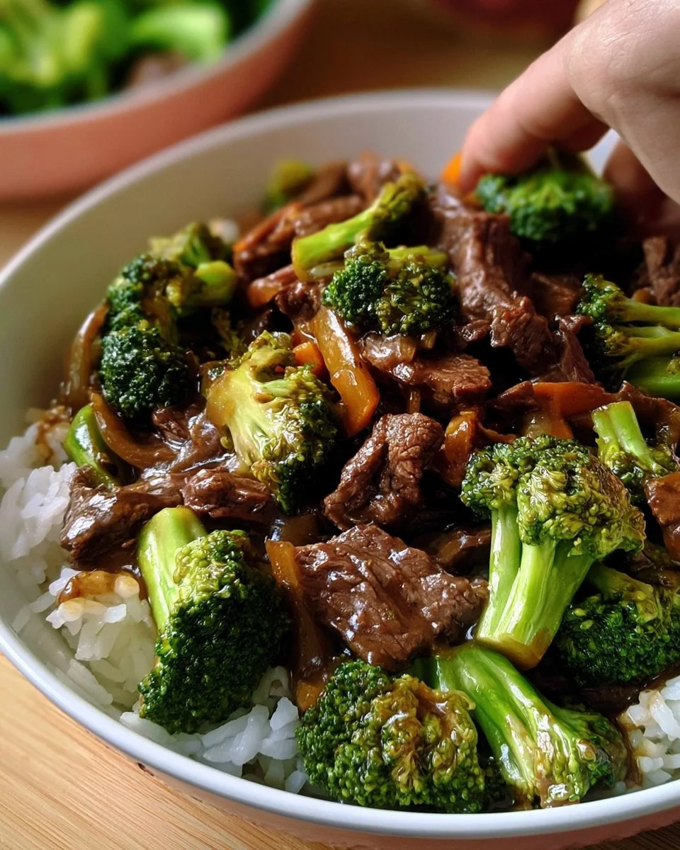 Delicious Beef and Broccoli stir-fry served in a bowl with rice