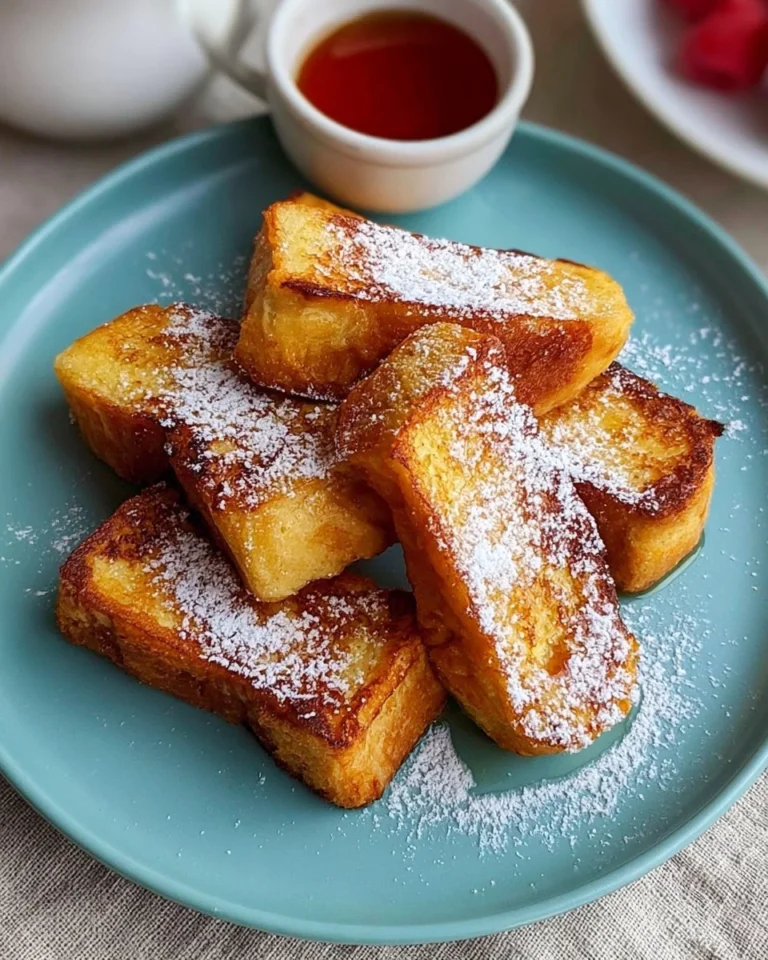 Delicious Air Fryer French Toast served with syrup and berries for breakfast