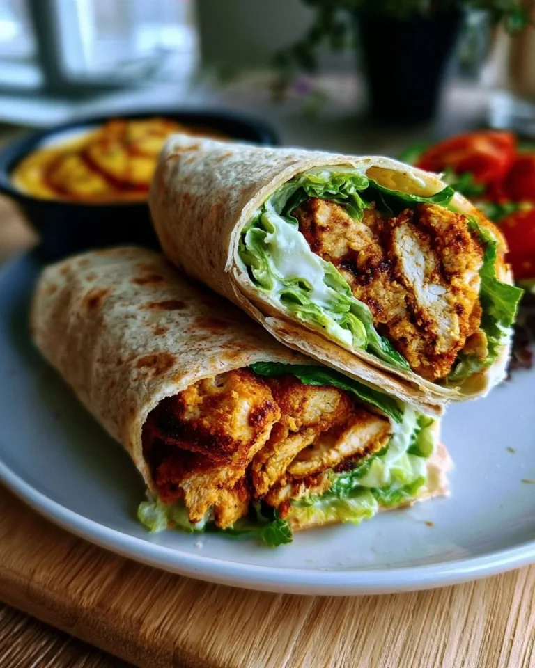 Delicious Chicken Caesar Wrap with fresh ingredients and creamy dressing