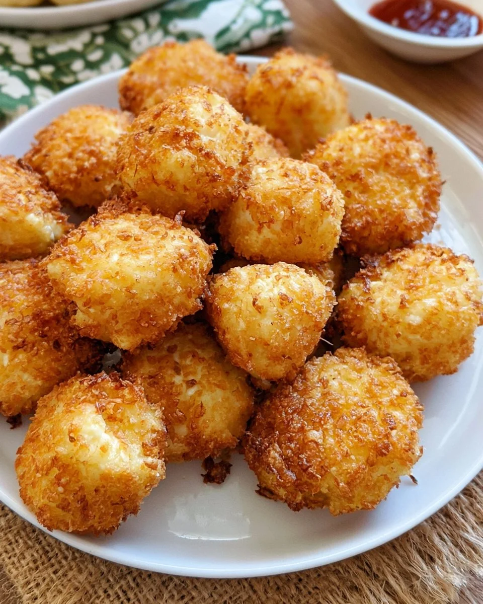 3 ingredient keto Cottage Cheese Tots fresh from the oven
