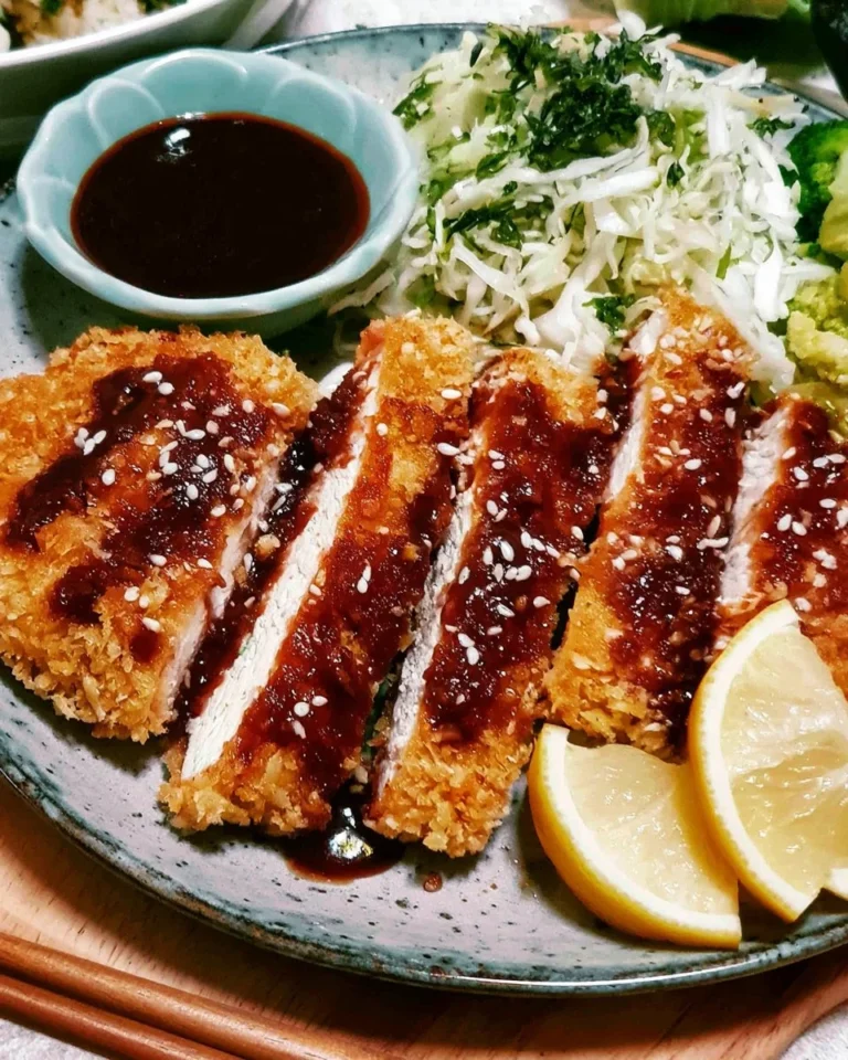 Crispy Chicken Katsu served with rich tonkatsu sauce