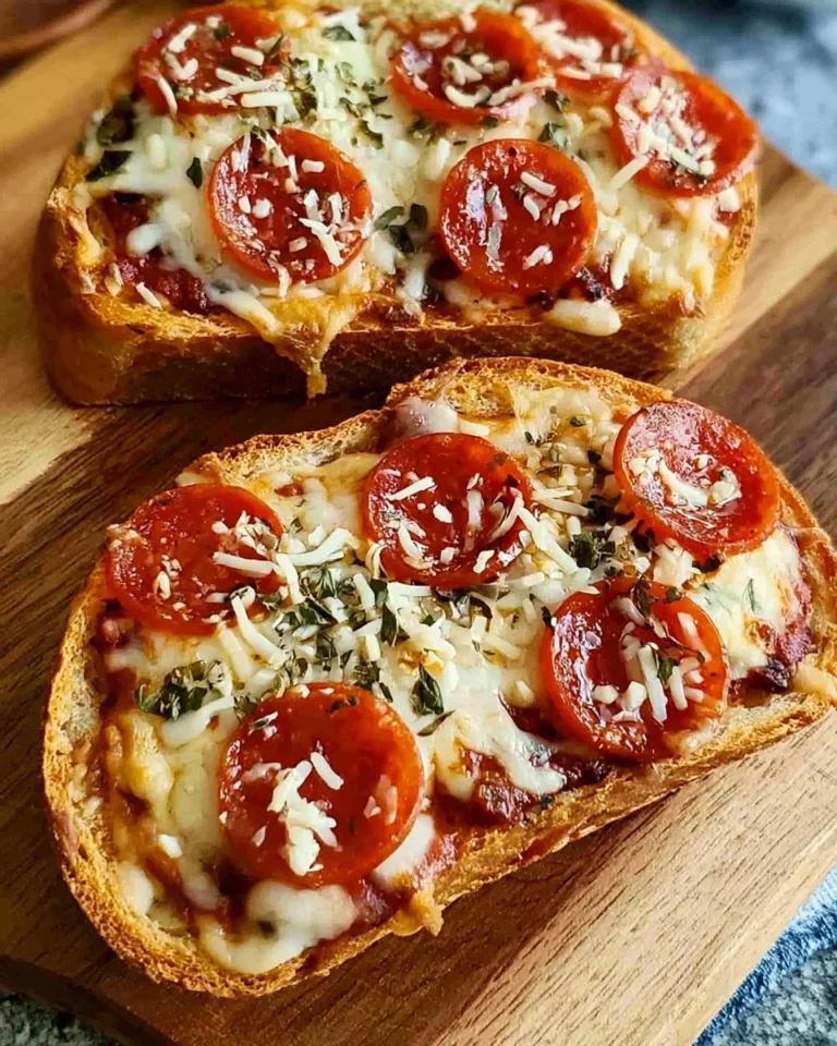 Delicious Air Fryer French Bread Pizza topped with cheese and toppings.