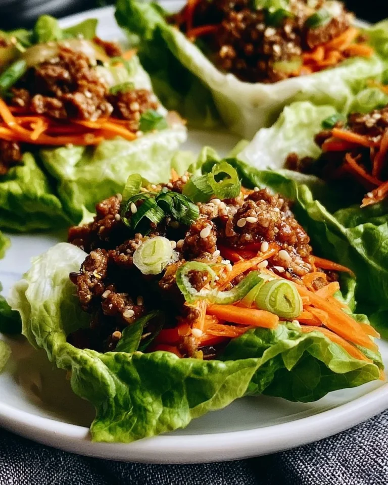 Delicious ground beef lettuce wraps ready to serve