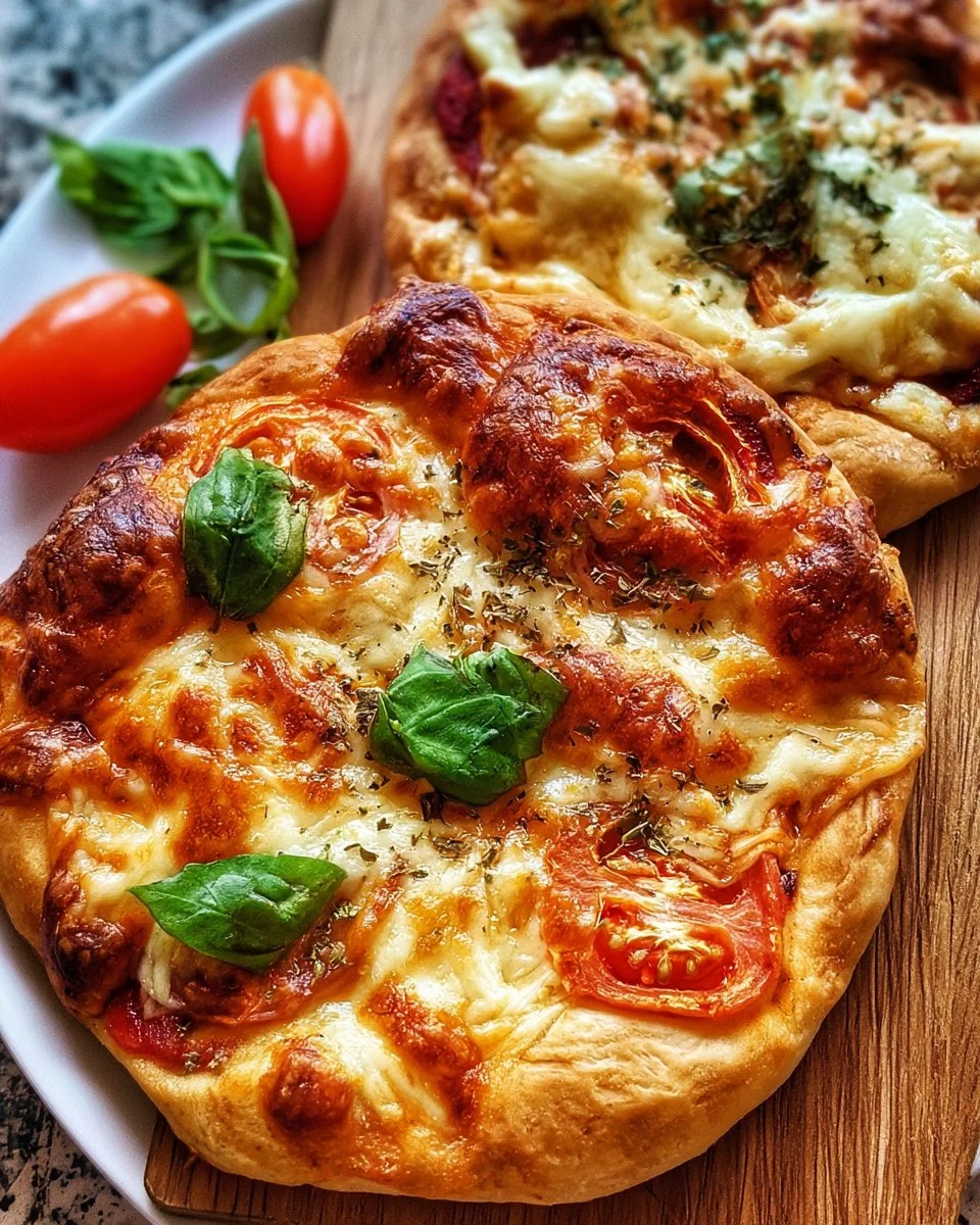 Homemade air fryer pizza topped with fresh ingredients